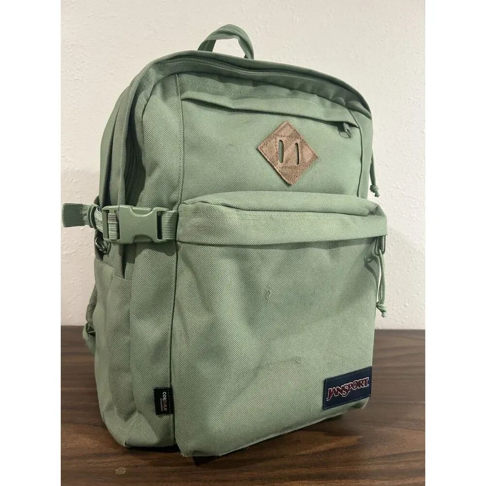JanSport Main Campus Fx Backpack Cordura Green Laptop Sleeve Pocket Loden Frost